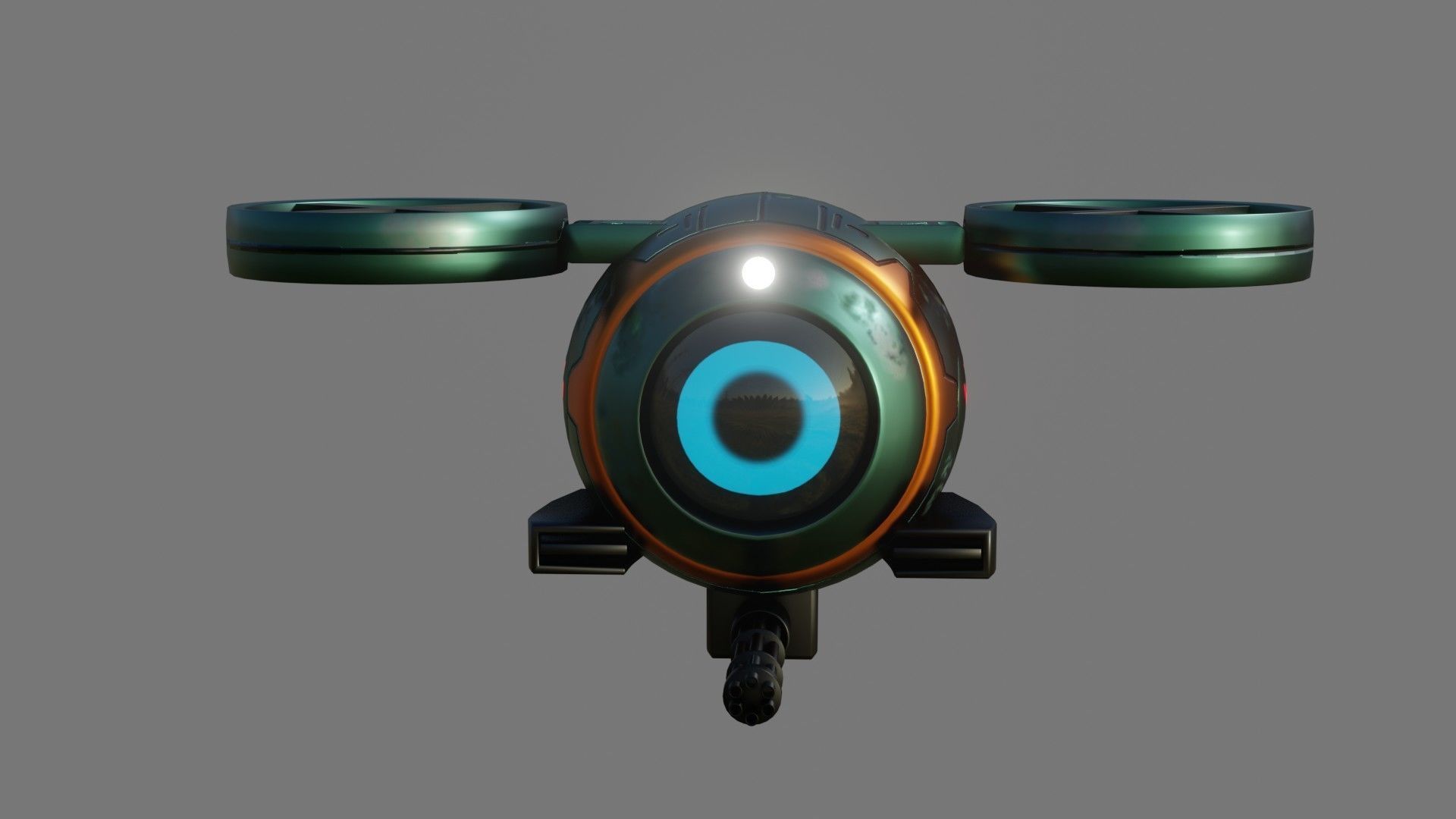 Sci-Fi Drone - Low Poly - Game Ready - PBR Low-poly 3D model_13