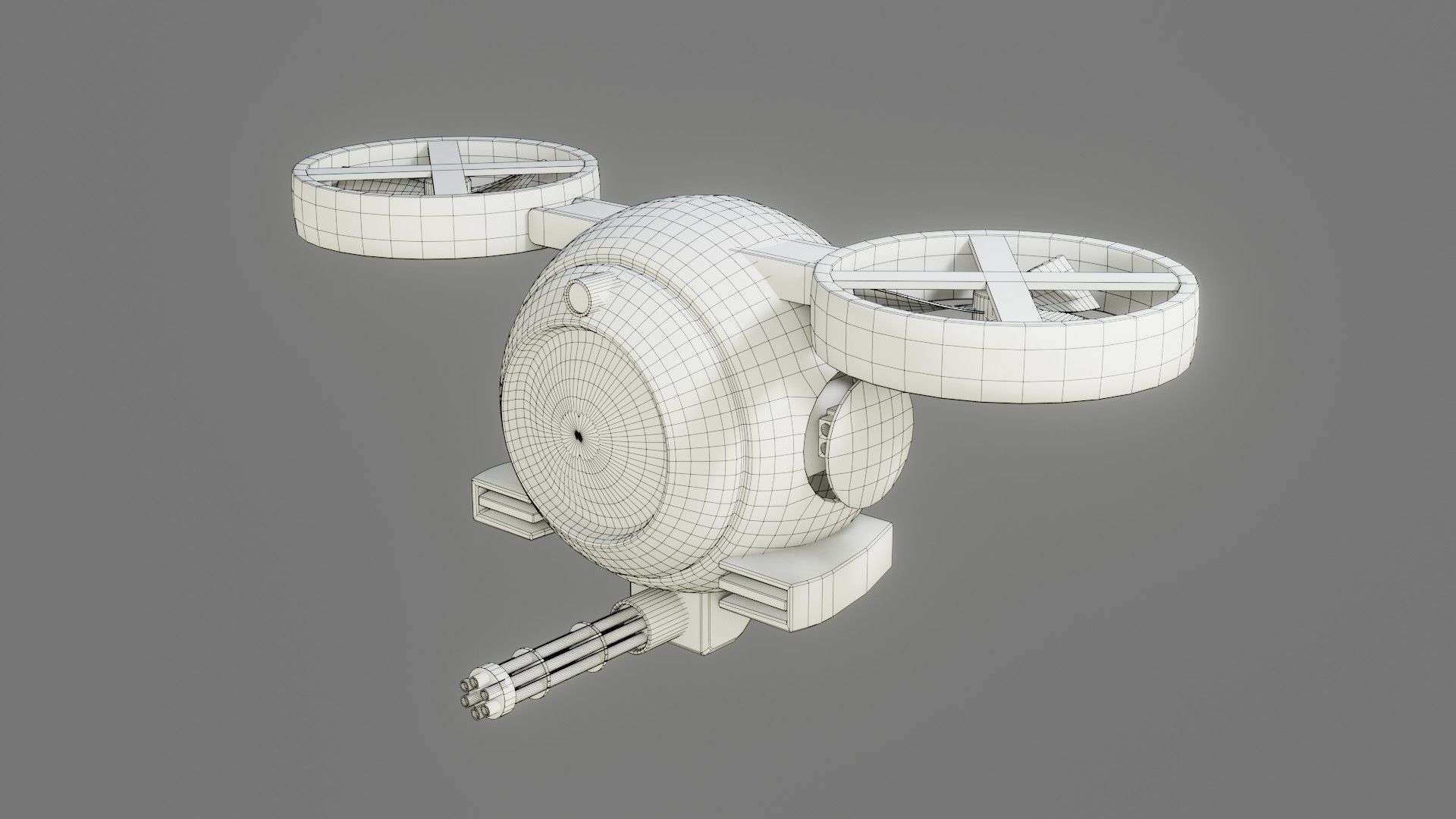Sci-Fi Drone - Low Poly - Game Ready - PBR Low-poly 3D model_1