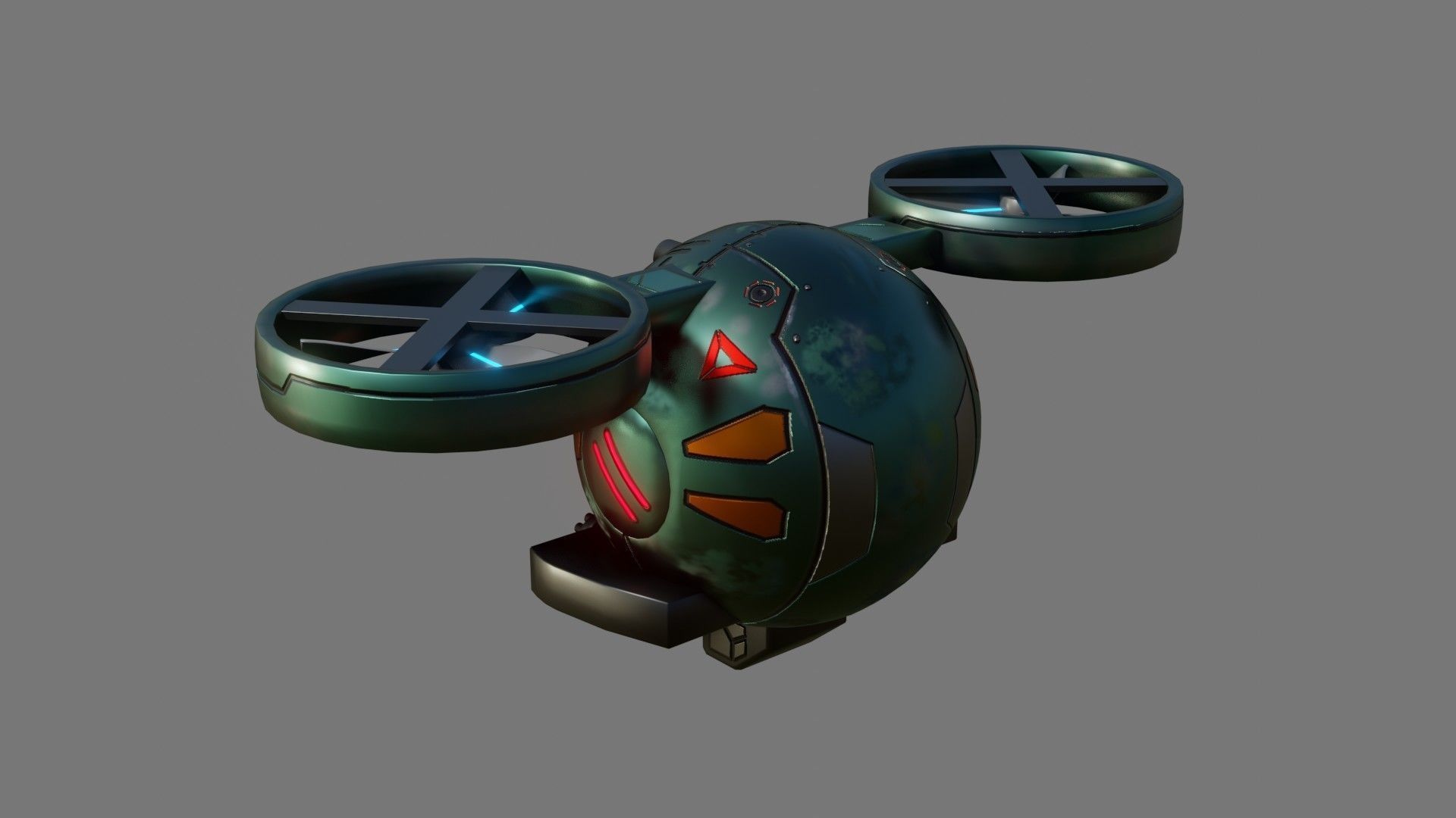 Sci-Fi Drone - Low Poly - Game Ready - PBR Low-poly 3D model_5