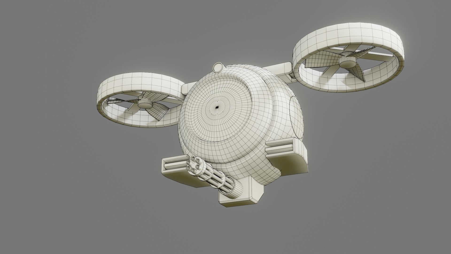 Sci-Fi Drone - Low Poly - Game Ready - PBR Low-poly 3D model_12