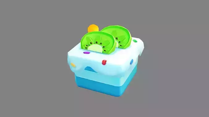 Cartoon kiwi ice cream