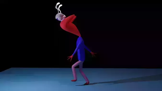 low poly rigged character