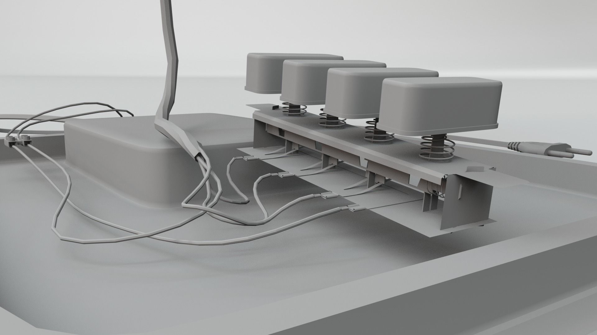 Table Fan Low Polly-Rigged  3D Model Low-poly 3D model_9