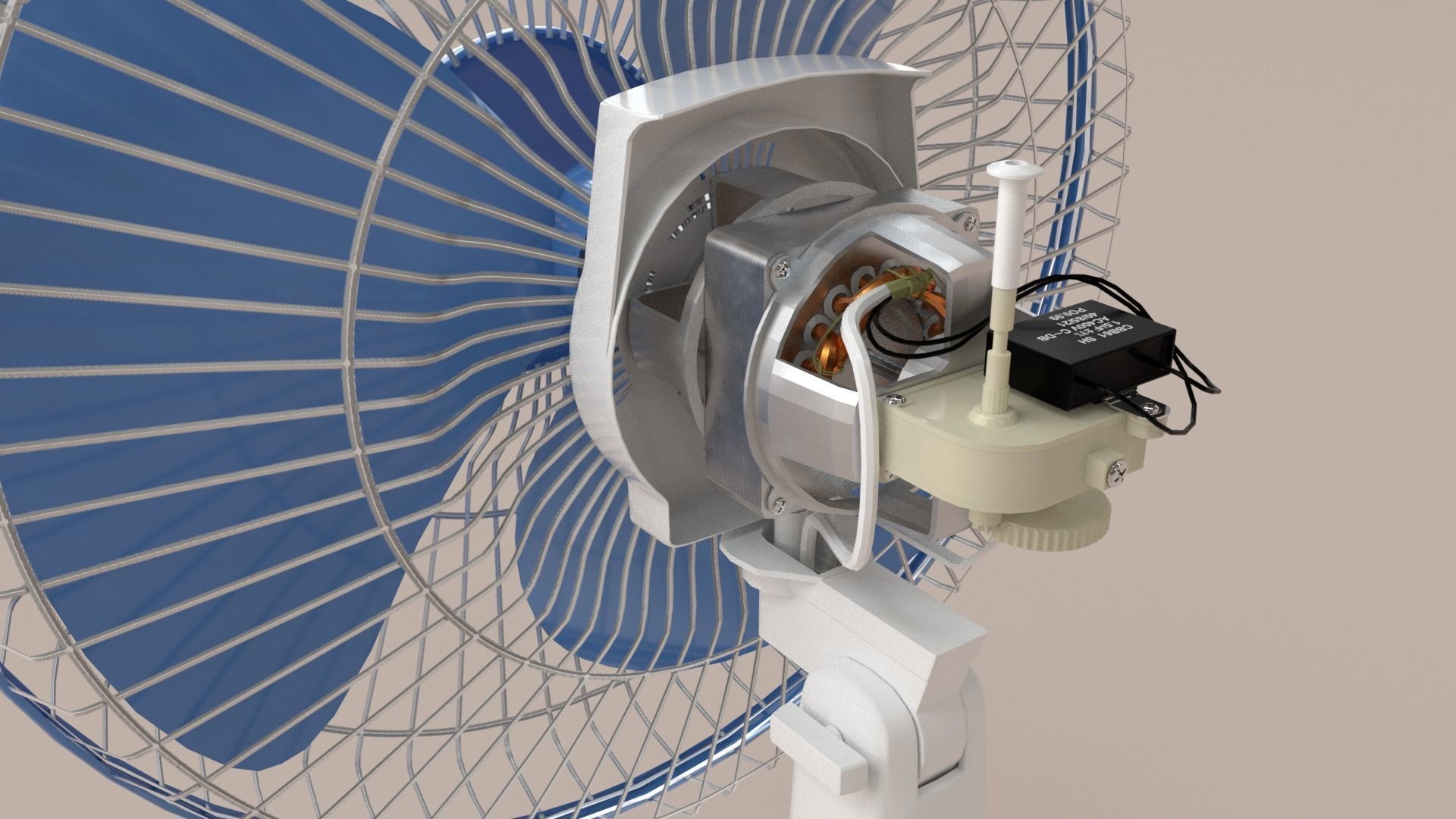 Table Fan Low Polly-Rigged  3D Model Low-poly 3D model_1