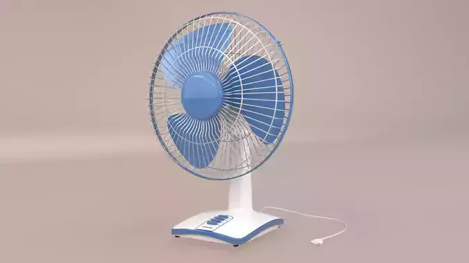 Table Fan Low Polly-Rigged  3D Model Low-poly 3D model