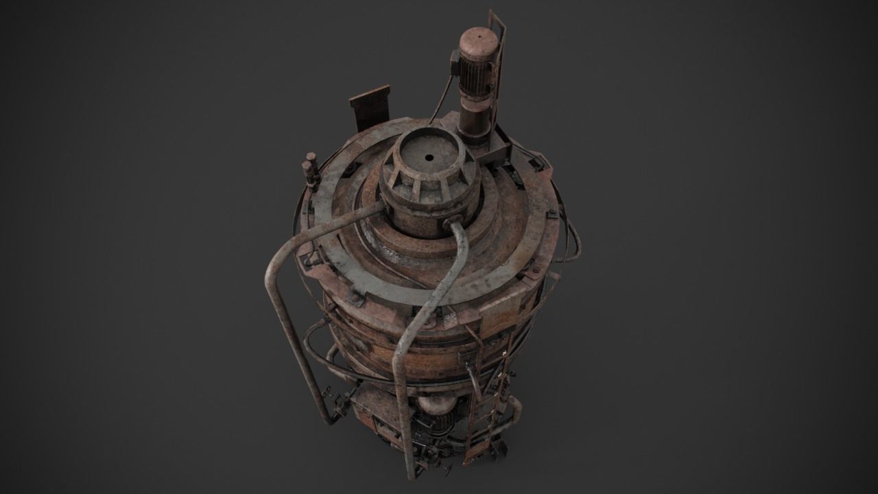 Rusted machinery device 3D model_9