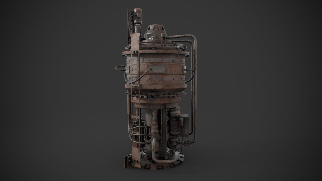 Rusted machinery device 3D model_7