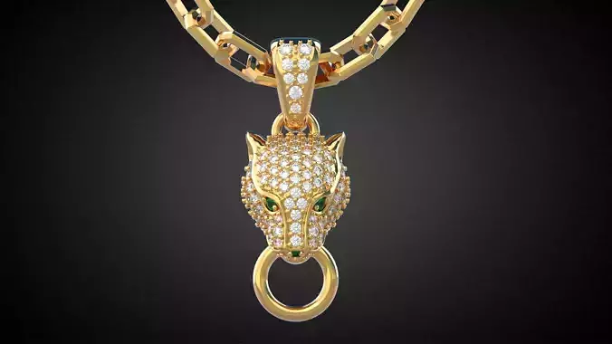 Panther gemstone pendant P13 3D print model