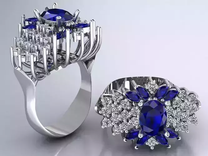 marquise diamond ring 11 3D print model