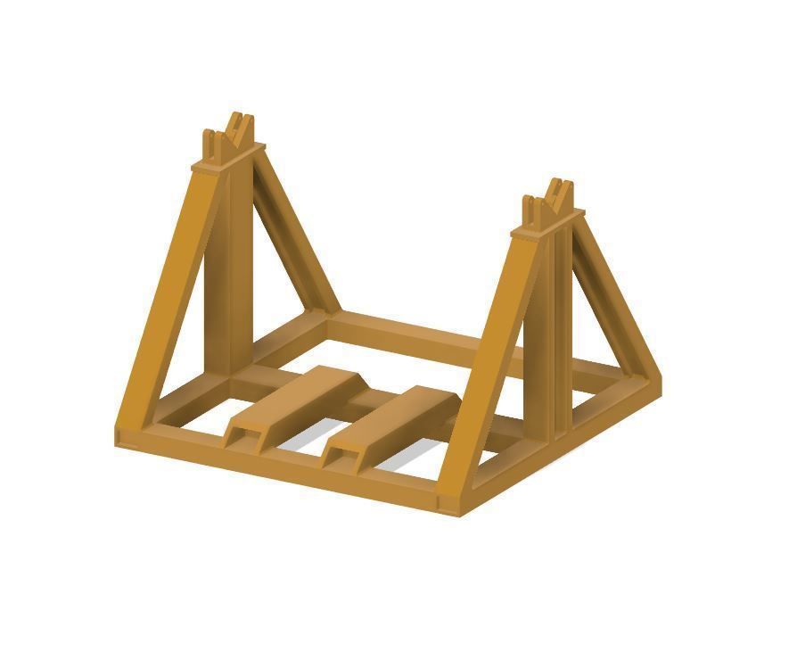 Model Railway - Cable Drum Jack and Stand 3D print model_4