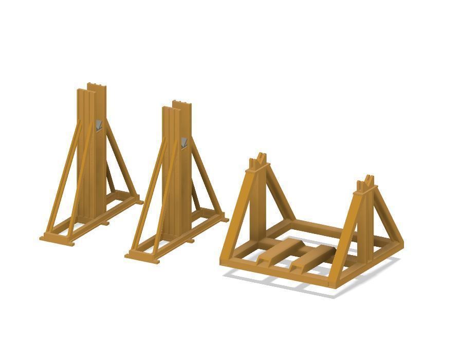 Model Railway - Cable Drum Jack and Stand 3D print model_2
