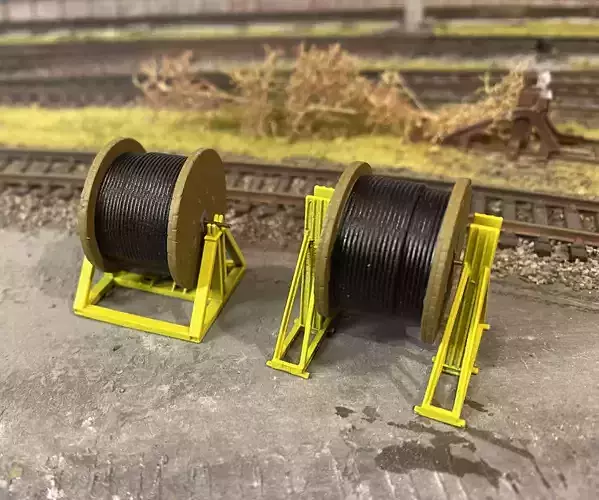 Model Railway - Cable Drum Jack and Stand 3D print model