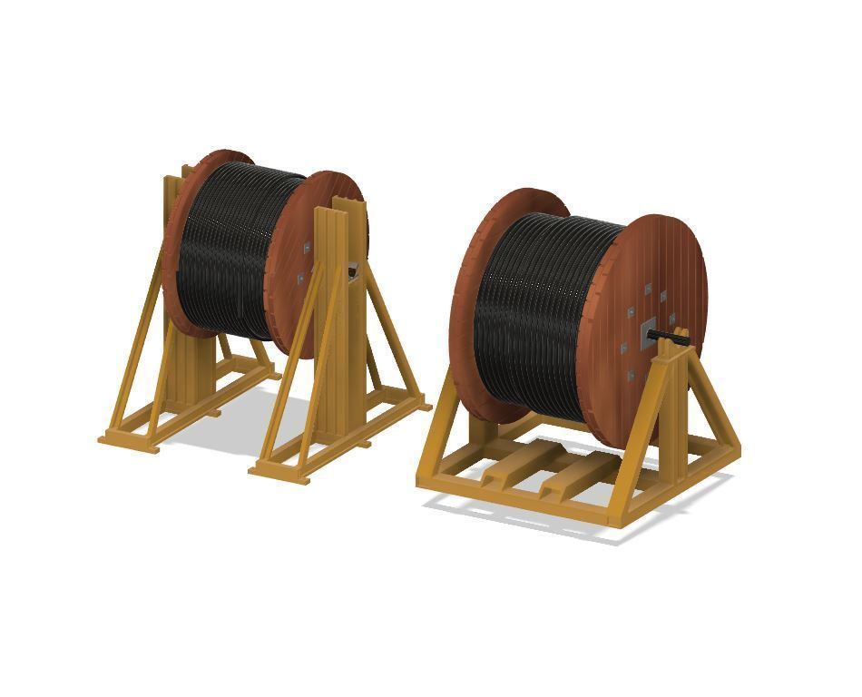 Model Railway - Cable Drum Jack and Stand 3D print model_1