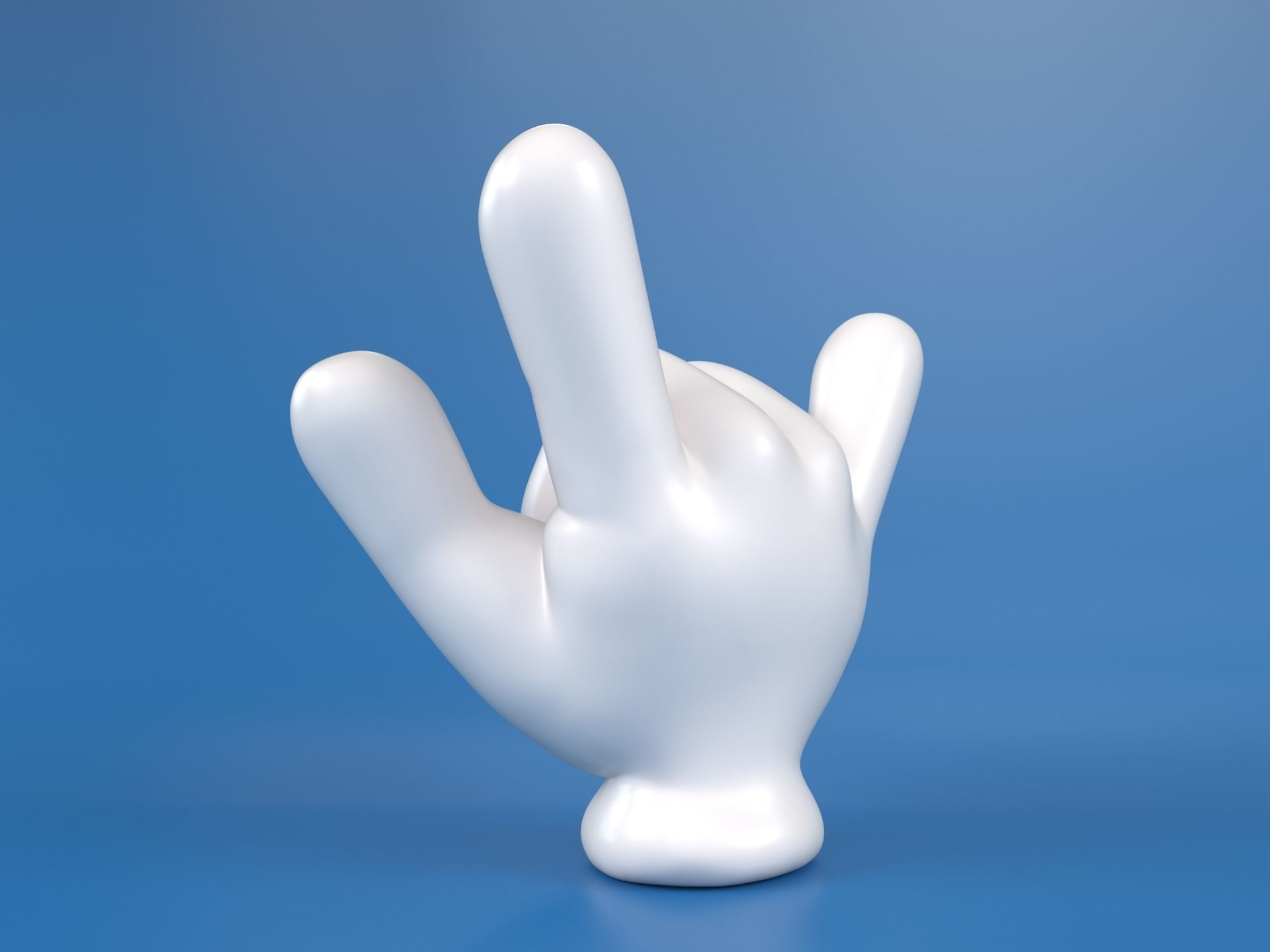 Cartoon hand 5 fingers ILY 3D print model_4