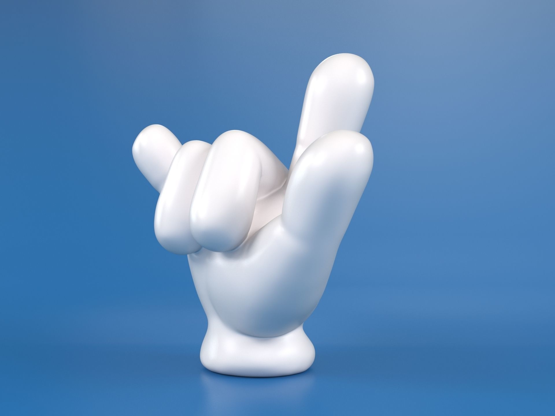 Cartoon hand 5 fingers ILY 3D print model_2