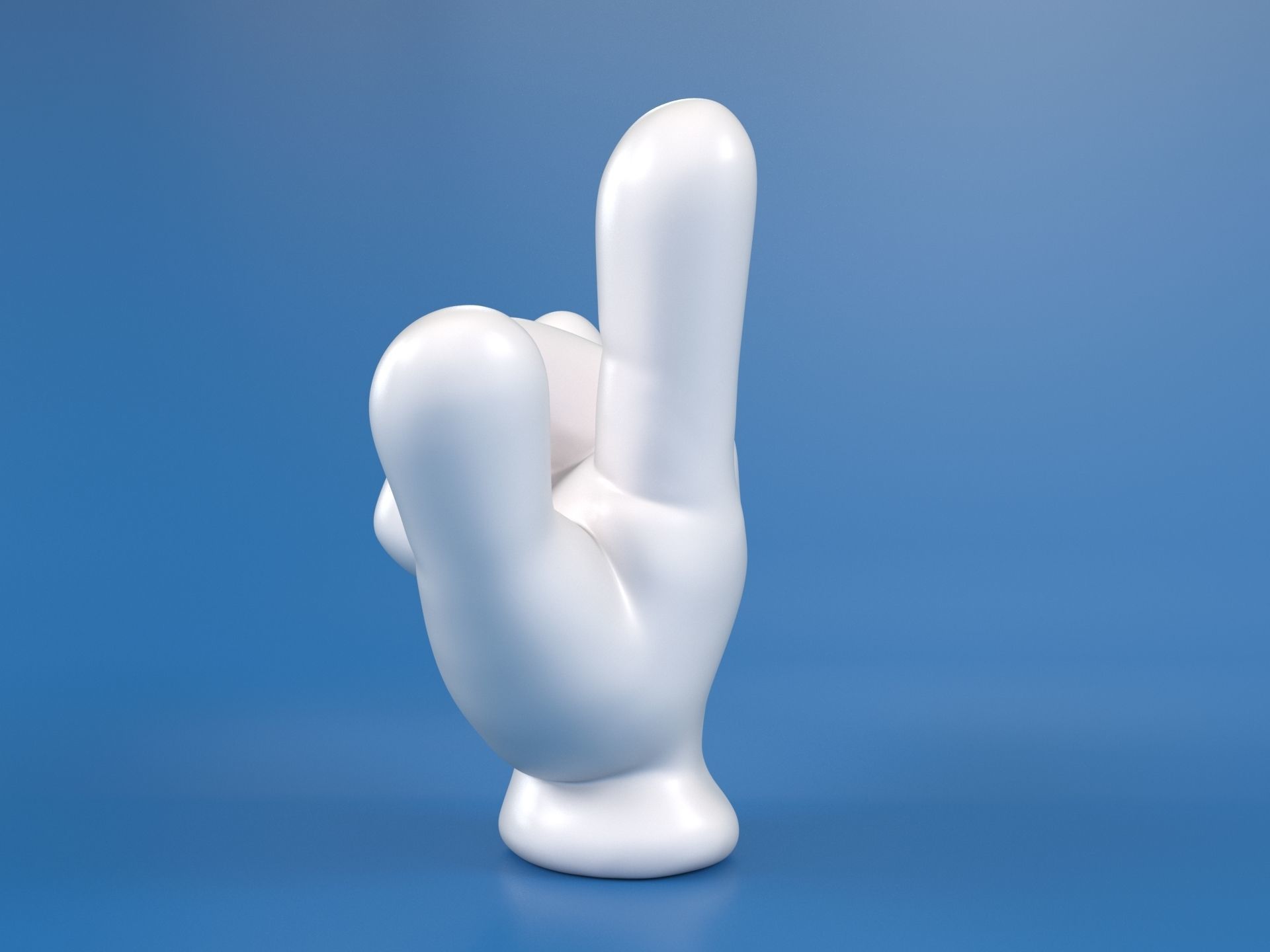 Cartoon hand 5 fingers ILY 3D print model_3