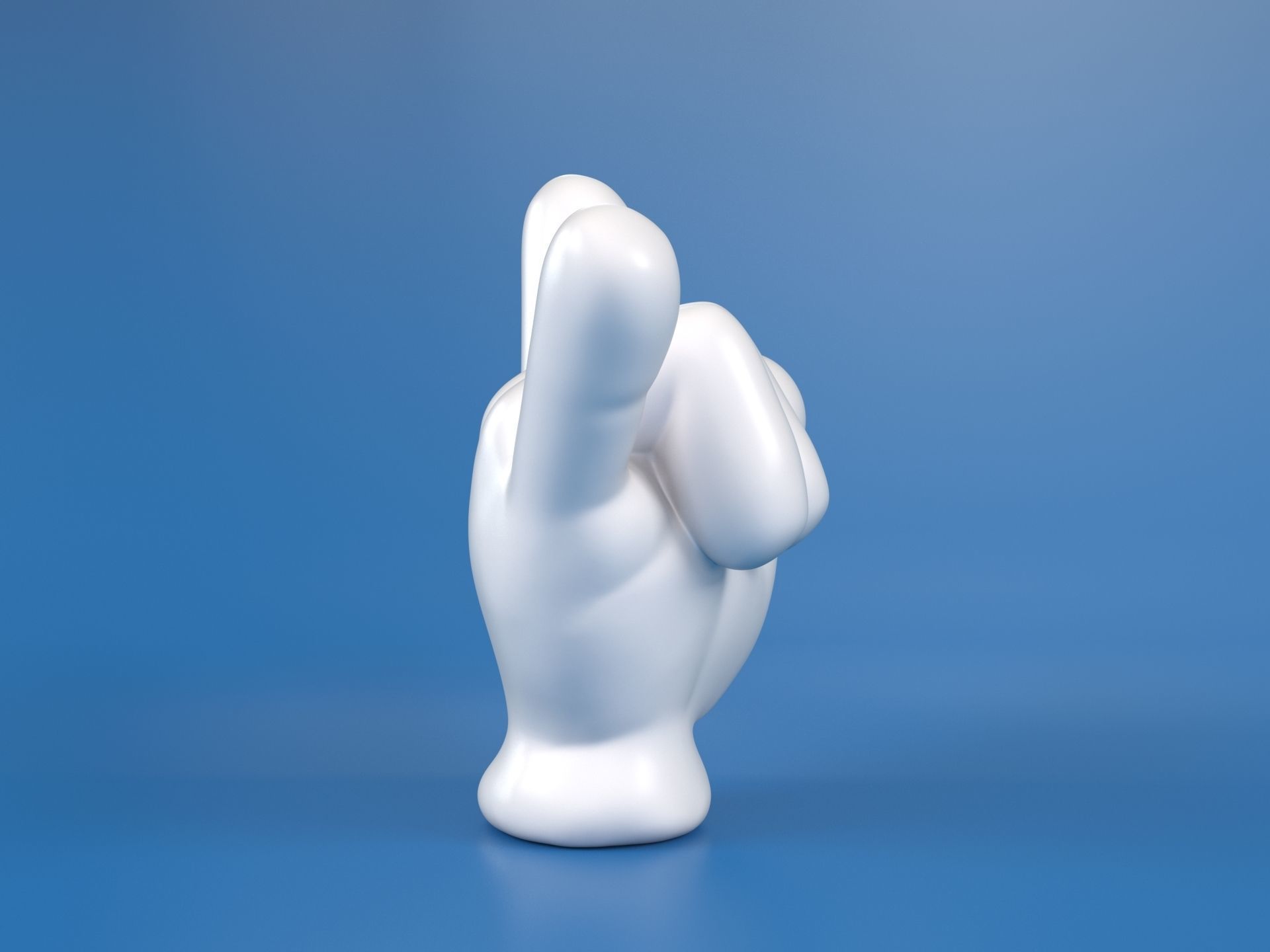 Cartoon hand 5 fingers ILY 3D print model_7