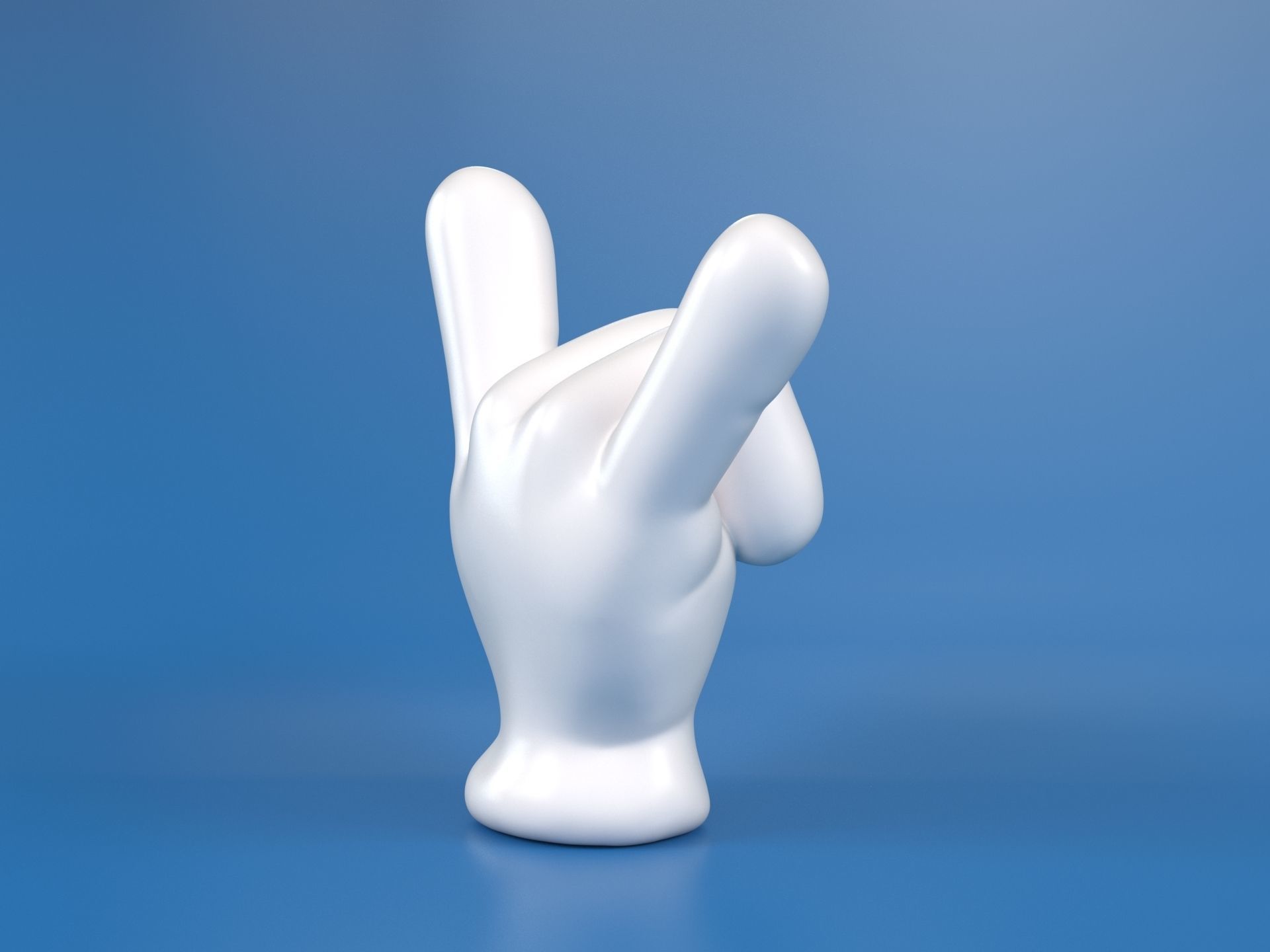 Cartoon hand 5 fingers ILY 3D print model_6