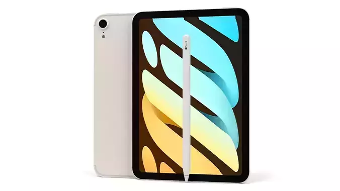 Apple iPad mini 2021 Starlight with pencil