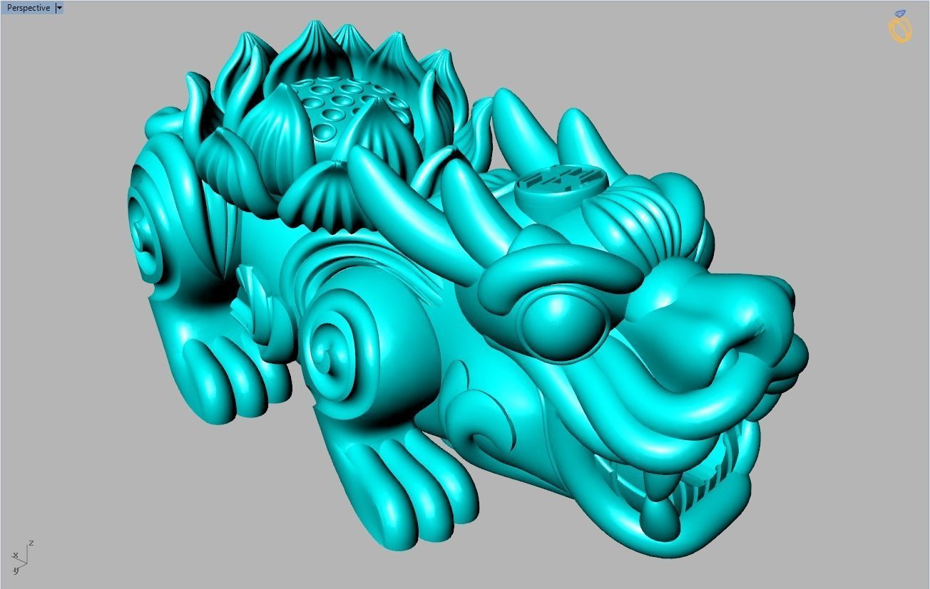 Pixiu Lotus flower Bracelet - Unicorn  bracelet - Size 20 mm  3D print model_13