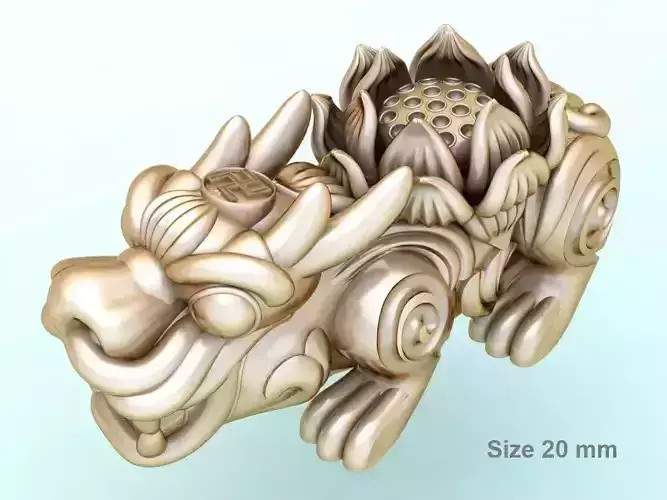 Pixiu Lotus flower Bracelet - Unicorn  bracelet - Size 20 mm 