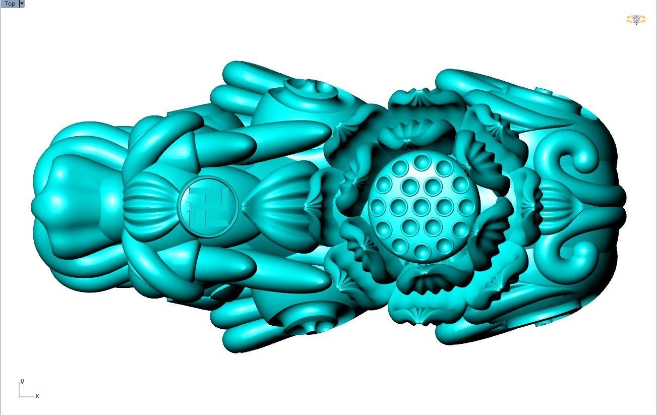 Pixiu Lotus flower Bracelet - Unicorn  bracelet - Size 20 mm  3D print model_15