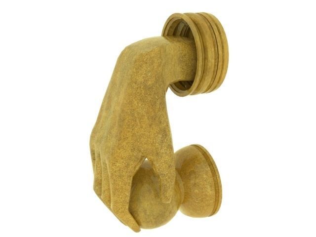 palm door handle 3D model_7