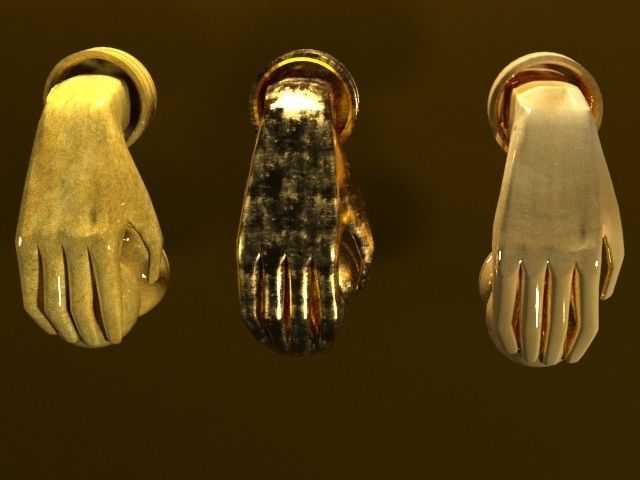 palm door handle 3D model_3