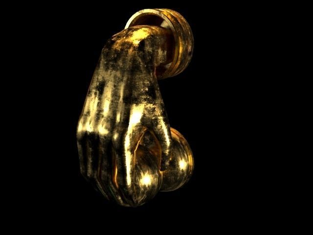 palm door handle 3D model_4