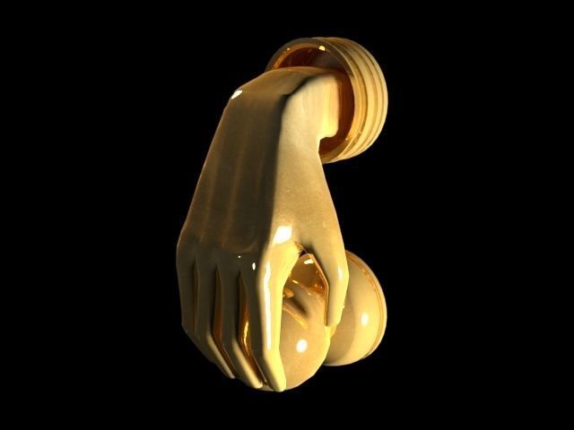 palm door handle 3D model_5