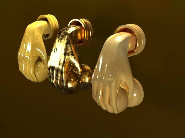 palm door handle 3D model_0