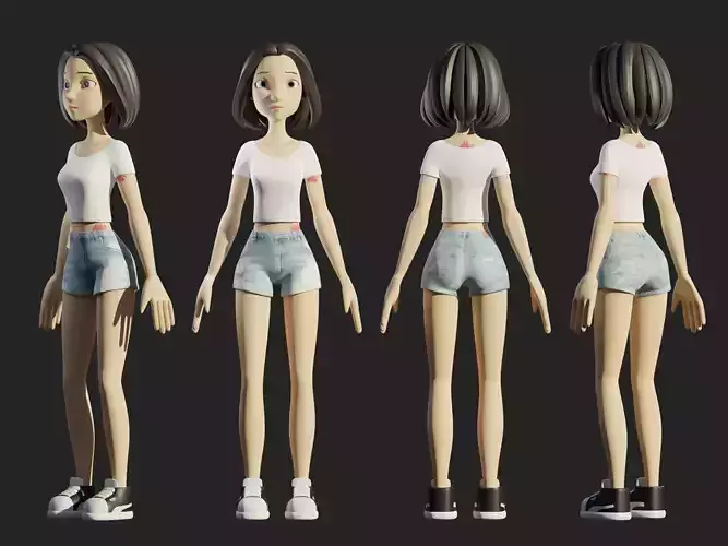 Character cartoon girl