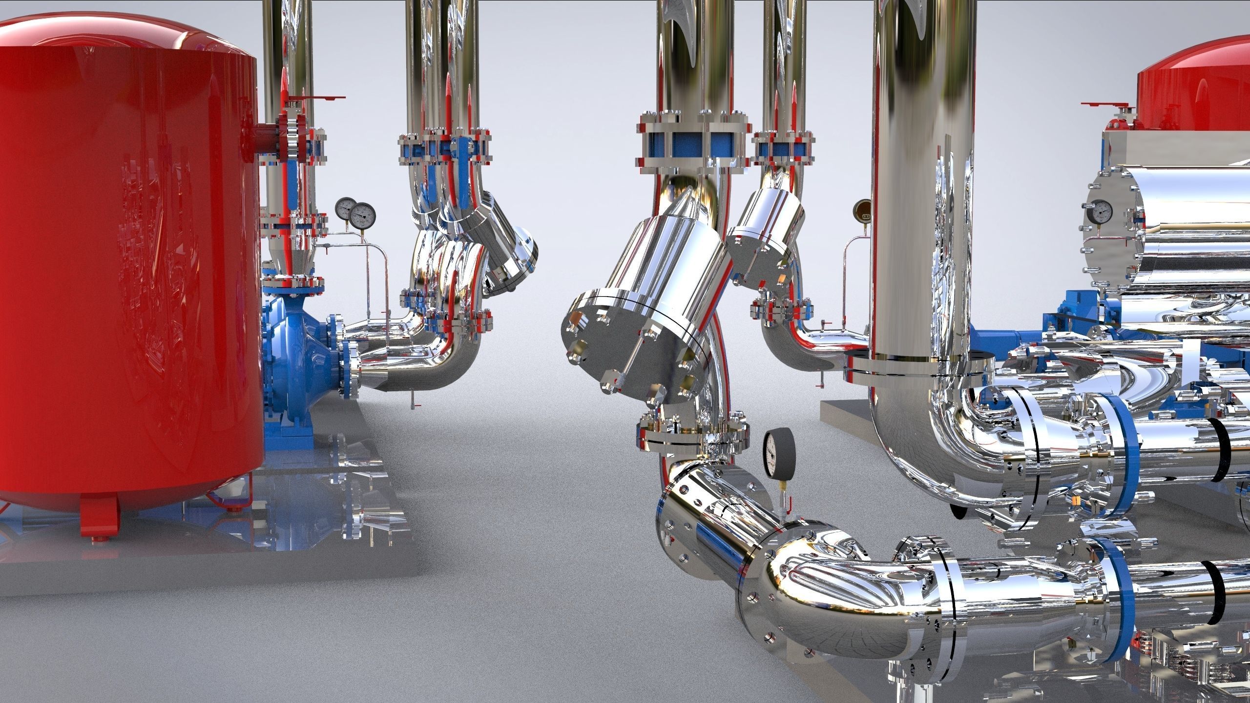 Industrial boiler room 3D model_3