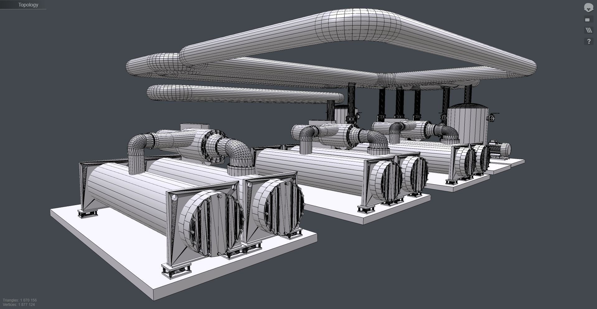 Industrial boiler room 3D model_11