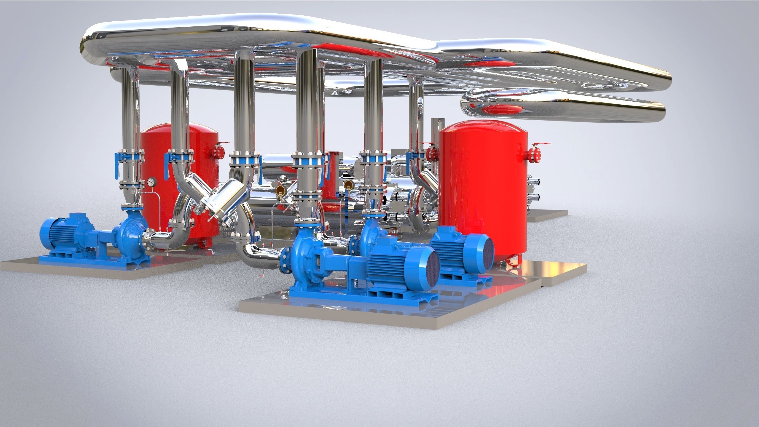 Industrial boiler room 3D model_2