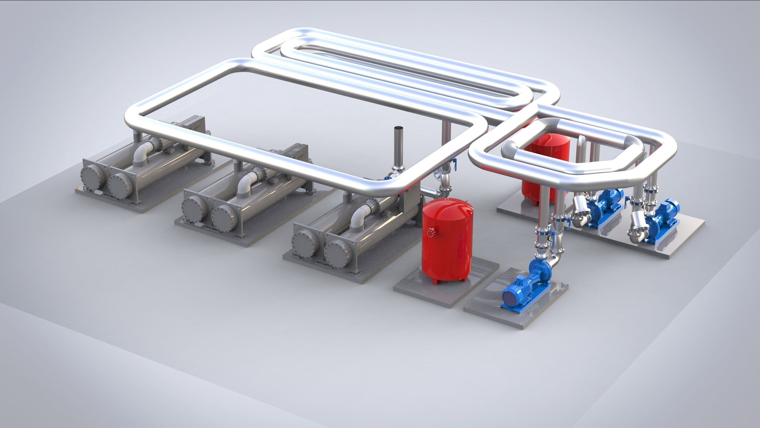 Industrial boiler room 3D model_6
