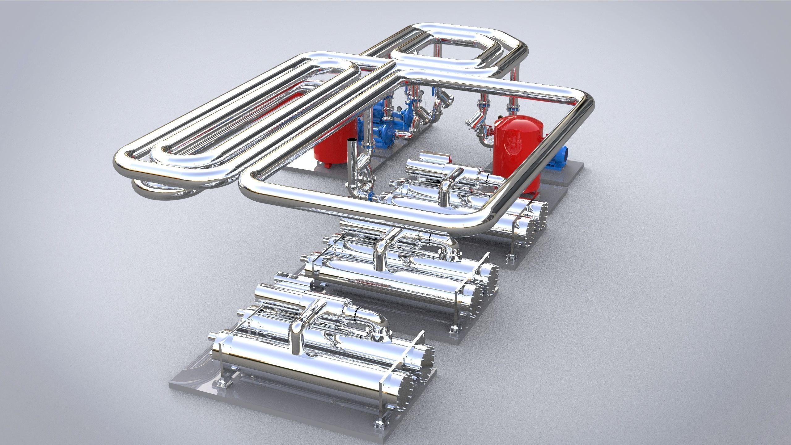 Industrial boiler room 3D model_4