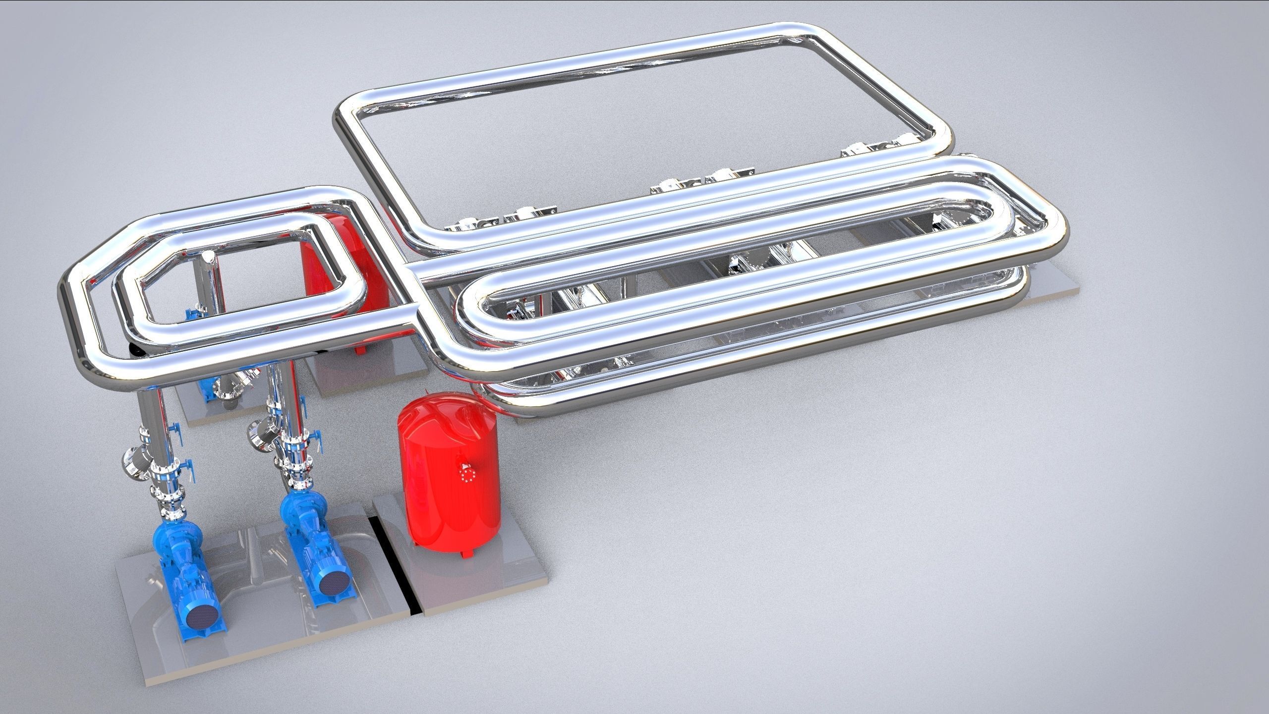 Industrial boiler room 3D model_10