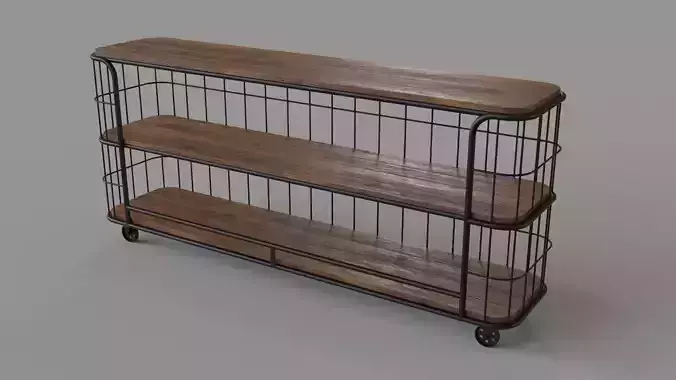 Baker Console Table With Casters 3D model