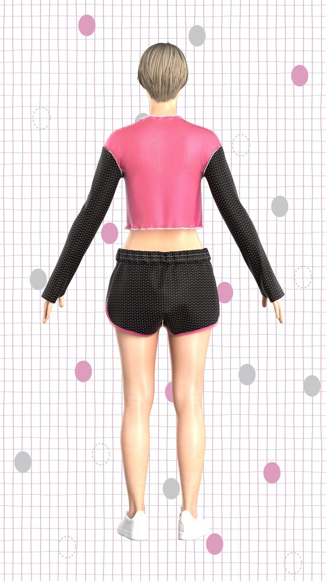 Corp Tops and shorts Low-poly 3D model_2