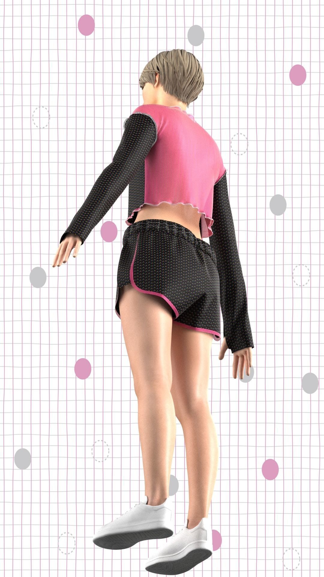 Corp Tops and shorts Low-poly 3D model_4