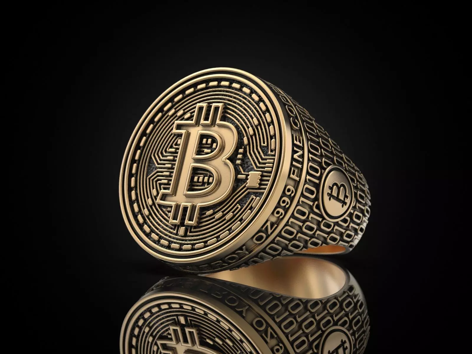 Coolest Bitcoin ring 3D model 3D printable | CGTrader