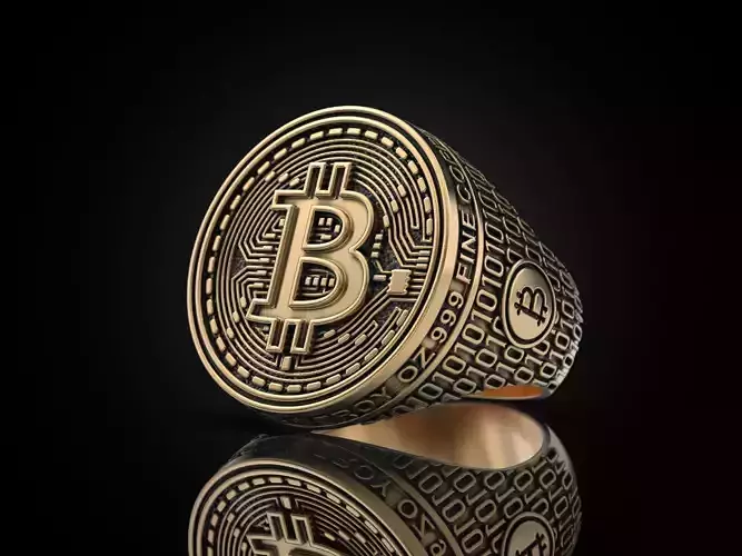 Coolest Bitcoin ring 3D print model
