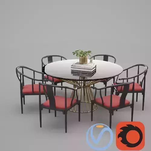  Asian Dining set Render ready Vray Corona