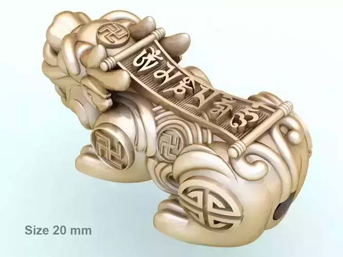 Pixiu Heart Sutra Bracelet - Unicorn  bracelet - Size 20 mm  