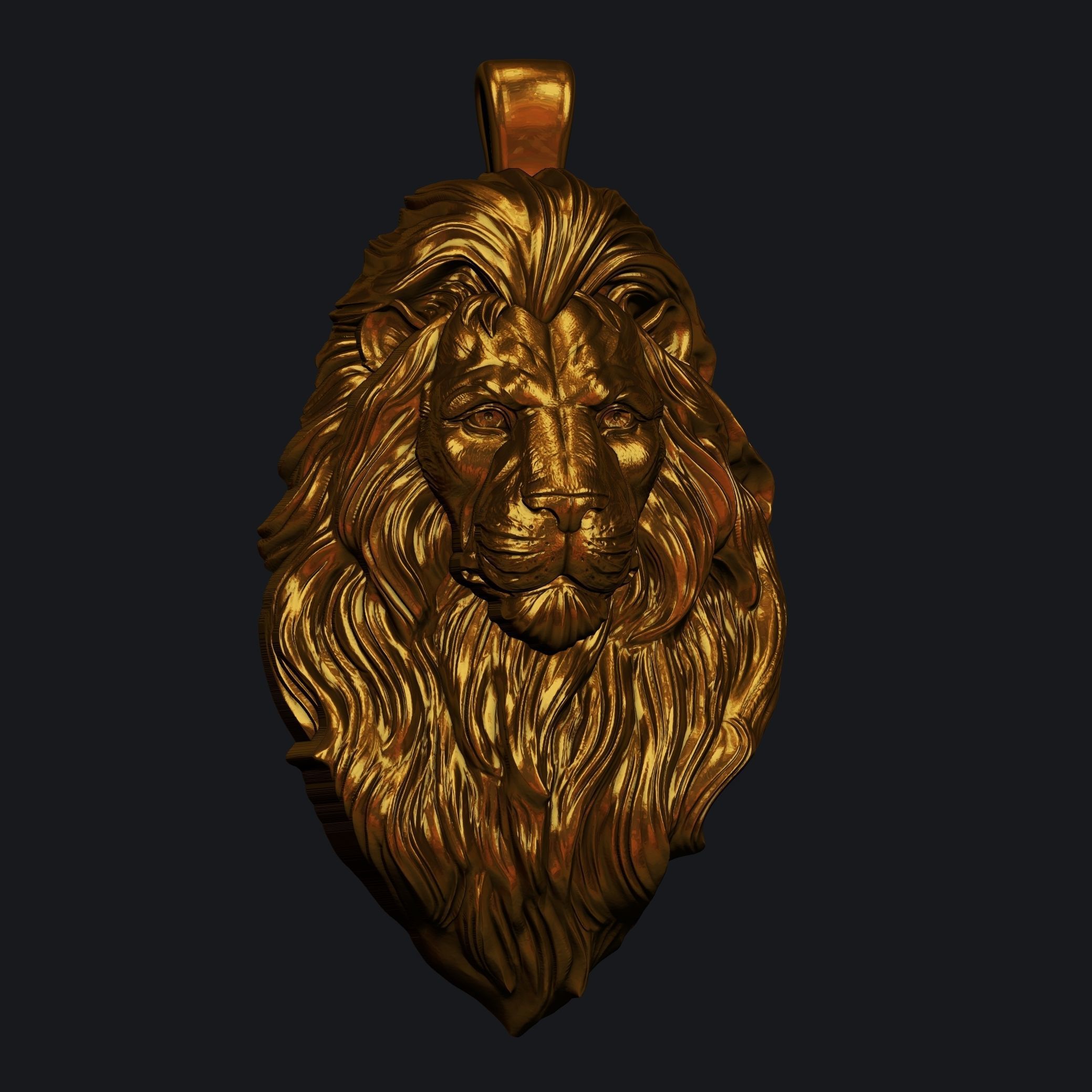 Lion Pendant 3D print model_6