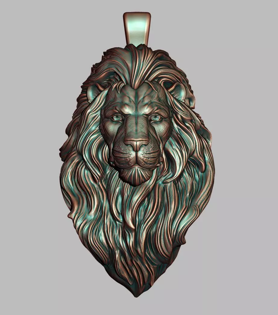 Lion Pendant 3D print model_0