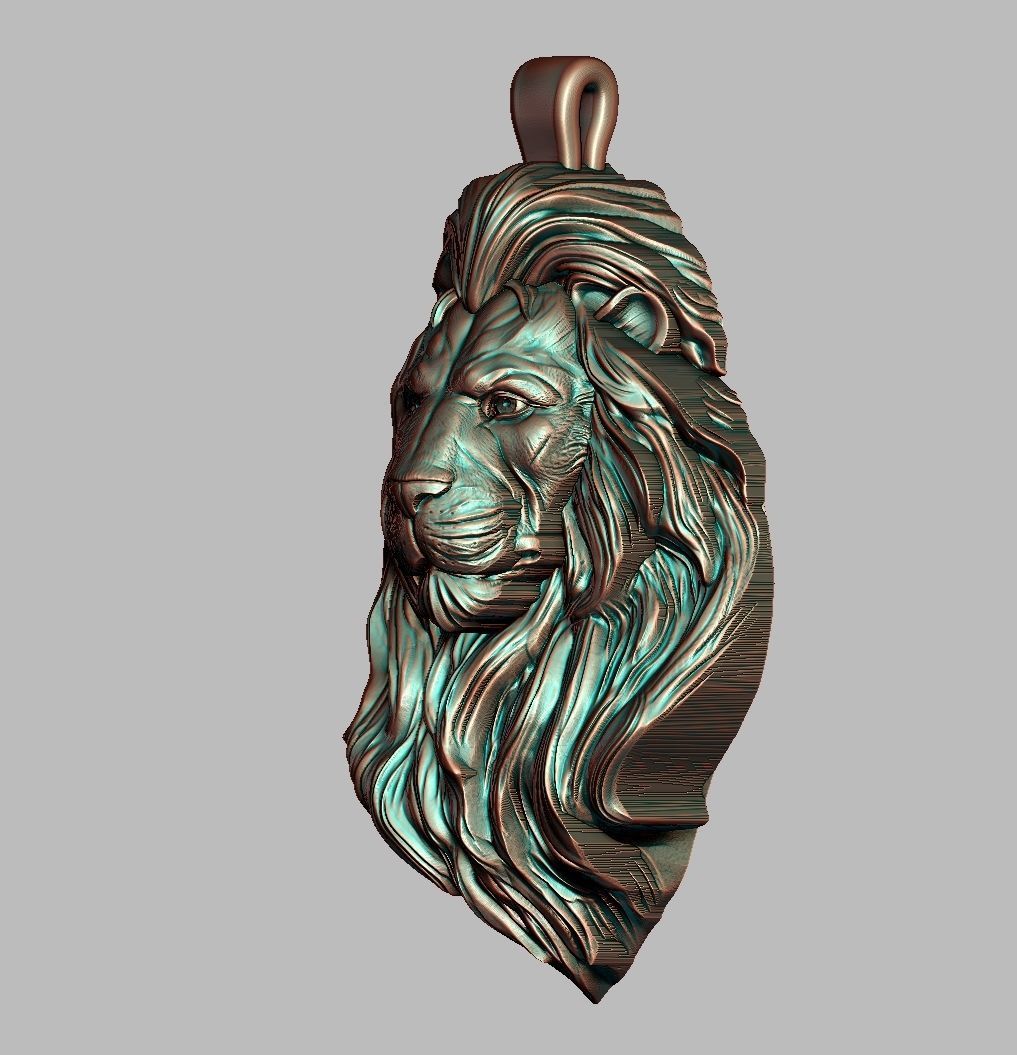 Lion Pendant 3D print model_11