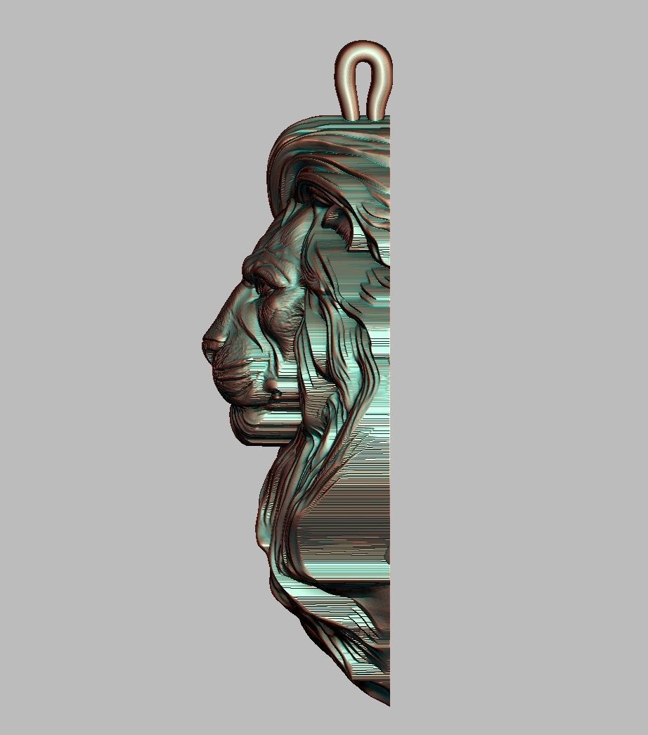 Lion Pendant 3D print model_7