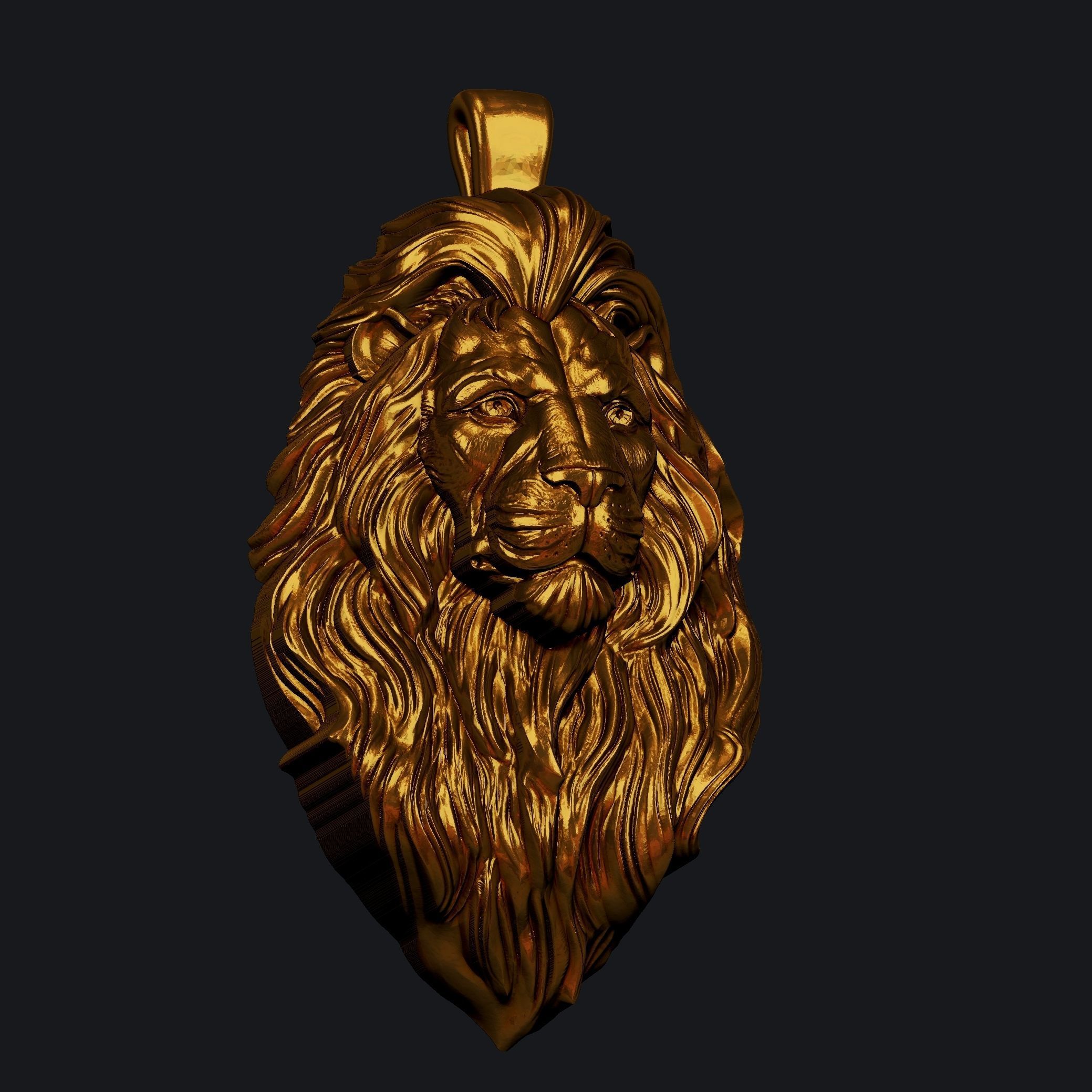 Lion Pendant 3D print model_3